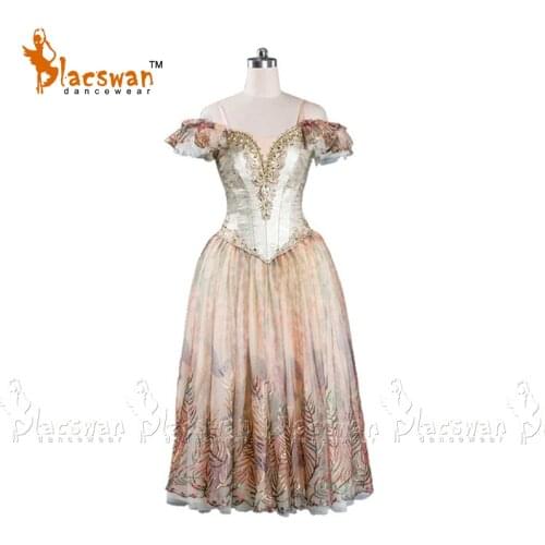 Flower Festival GOLD Romantic tutu Dress Adult nutcracker custom made stage costumes Women Professional Long Ballet Dress costum