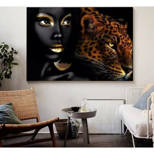 Animal Beauty Leopard Oil on Canvas Painting Wall Art Posters and Prints Wall Art Canvas Pictures Home Decoration No Frame
