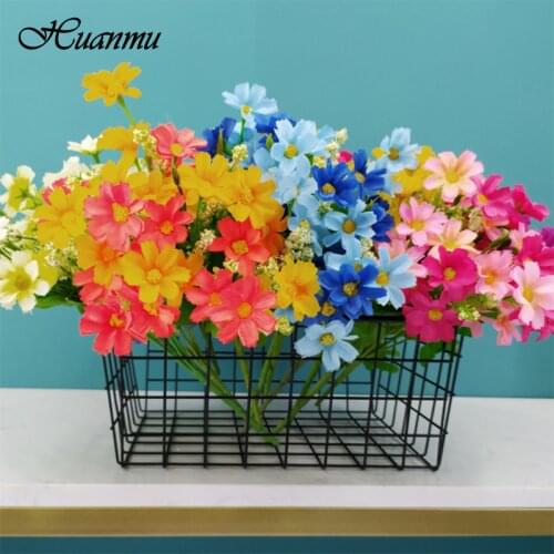 1pc 28 Heads Fake Daisy Flower Mini Silk Artificial Flowers For Wreath Scrapbooking Home Wedding Valentines Day Decorations