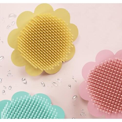 1Pcs Baby Shower Brush Creative Sunflower Shape Baby Bath Brushes Multifunctional Silicone Baby Shampoo Massage Brush Hair Wash