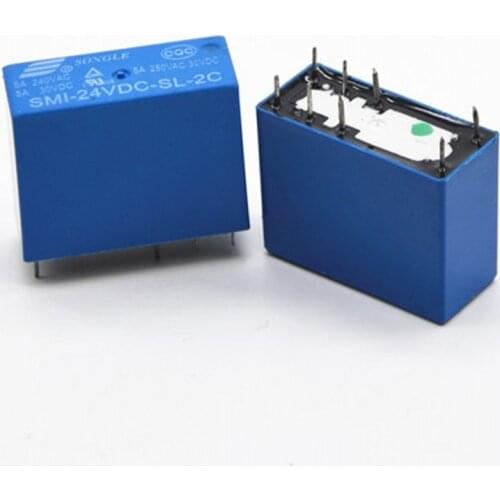 10PCS/lot Power relays SMI-24VDC-SL-2C 24V 5A 250VAC/30VDC 8pin New Original