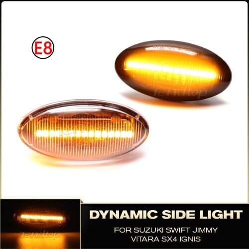 12V For Suzuki Swift Jimmy Vitara SX4 Car Side Marker Lamp Dynamic LED Turn Signal Blinker Indicator Light Amber Auto