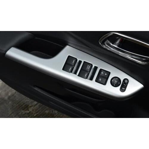 Higher star ABS chrome 4pcs Car door inside the armrest decoration cover, window switch decoration cover For Honda CRV 2012-2015