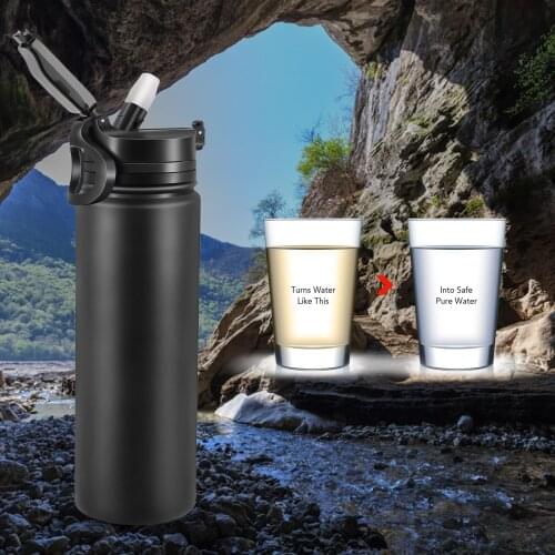 650ml / 1000ml Vacuum Water Filter Bottle Filtration Purifier Water Kettle Jug with Filter for Outdoor Sports Camping Hiking
