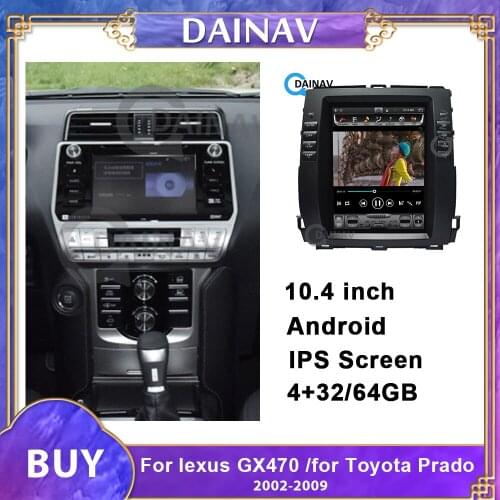 Vertical Screen Car Radio GPS Navigation For lexus GX470 /FOR-Toyota Prado 2002-2009 Tesla Style Car Multimedia DVD Player