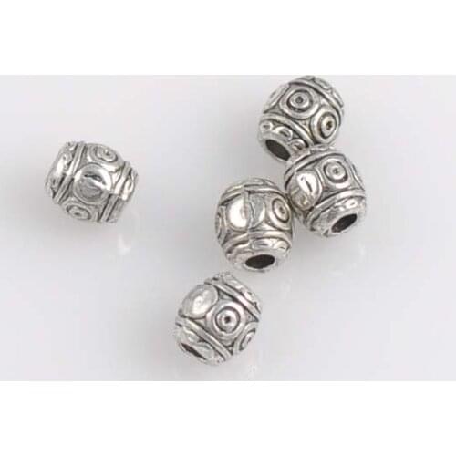 Free Shipping!DIY 50PCs Antique Silver Metal Alloy Spacers Beads 6.5x6mm YTC0009