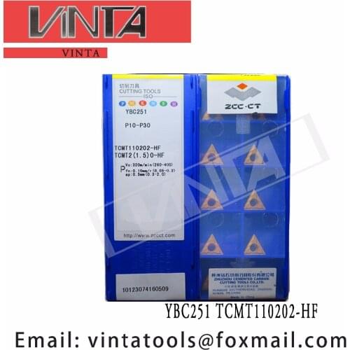Free shipping high quality 10pcs/lots YBC251 YBG202 YBC252 TCMT110202-HF cnc carbide turning inserts