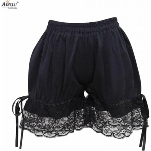 Gothic Black Lolita Shorts Lace Ribbon Bow Decoration High Waist Plus Size Shorts For Women Casual Lolita Ladies Bottoms/Shorts