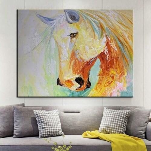 Hand Made Oil Painting On Canvas Abstract Horse Oil Painting Modern Canvas Wall Art Living Room Decoration Pictures No Framed