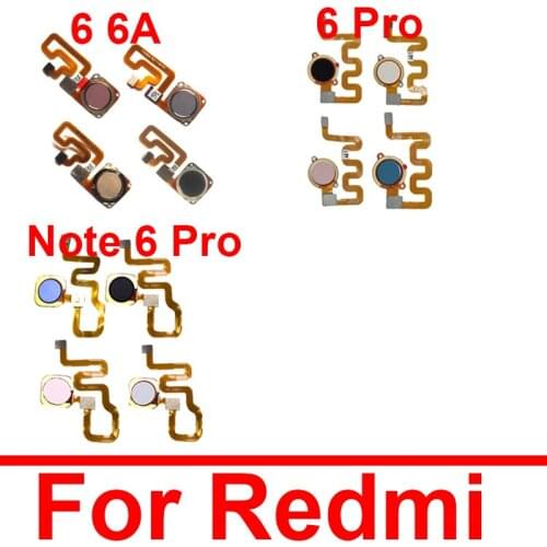 Home Button Flex Cable For Xiaomi Redmi Note 6 Pro Note6Pro Menu Return Key Touch FingerPrint Sensor Flex Ribbon Repair Parts