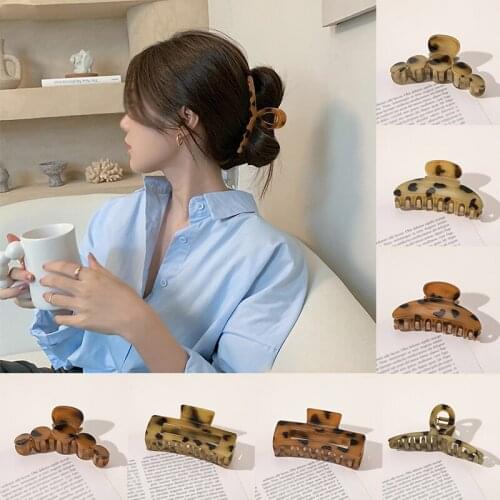 Korean Hair Crab Large Acrylic Hair Claws Ponytail Bath Clip Women Hollow Geometric Barrette Headwear Hairpin Hair Accessories