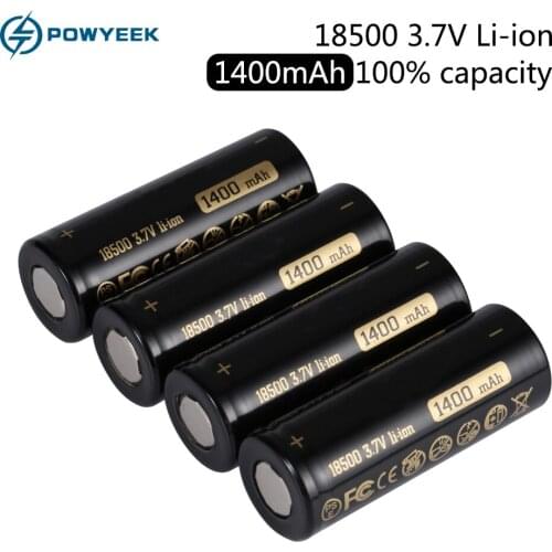 1400mAh 18500 Battery Li-ion Rechargeable Battery for Flashlight Toy Electronic Product Replacement Battery Flat Head Batteries