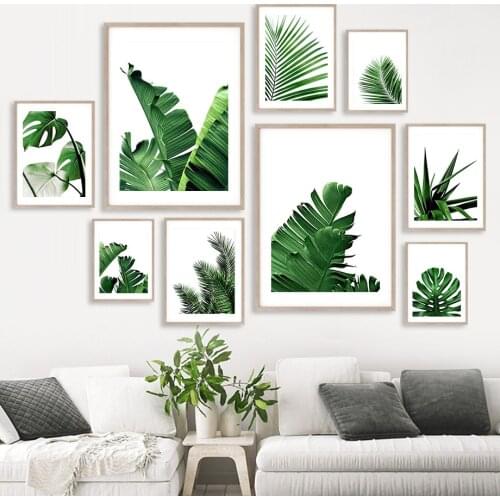 Banana Leaf Monstera Bamboo Leaf Plant Wall Art Canvas Painting Nordic Posters And Prints Wall Pictures For Living Room Decor