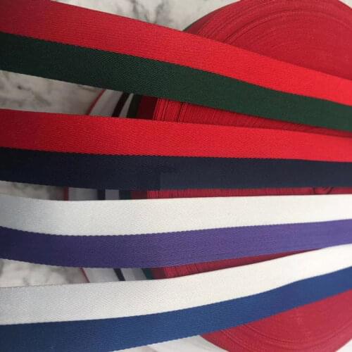 New 25mm color bottom Stripe Printed grosgrain ribbon decoration belt DIY clothing Handmade Sewing Accessories material