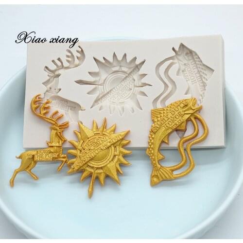 Deer And Fish Silicone Fondant Molds For Baking Candy Chocolate Cookie Baking Mould Christmas Cupcake Cake Decorating Tools