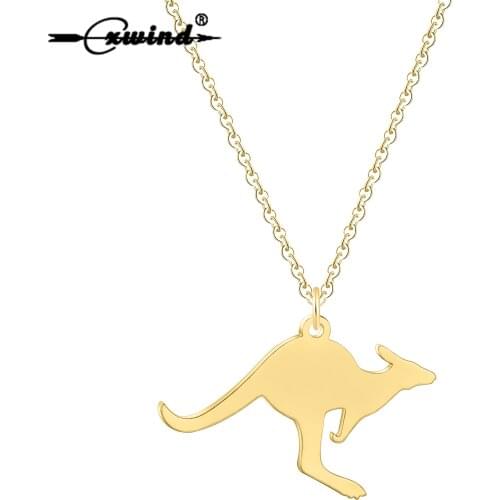 Cxwind Australian Animal Wallaby Necklace Cute Kangaroo Pendants Necklaces Chain Jewelry for women Choker Girlfriend Gift