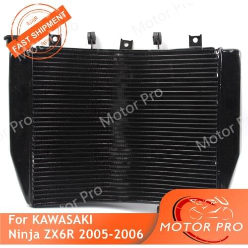 Radiator For Kawasaki Ninja ZX6R 2005 2006 Cooling Cooler Motorcycle Replacement Accessories ZX-6R ZX 6R 05 06 Black