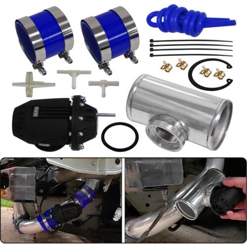 3.15" 80MM Flange Pipe + Silicone Hose Clamps kit +SQV Blow Off Valve BOV IV 4 Blue / Black / Red