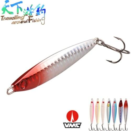 TAF 70mm 30g Lead Fish Bait Isca Artificial Fishing Lure with France VMC Treble Hook 3D Eyes Jigging Hard Bait Pesca Swimbait