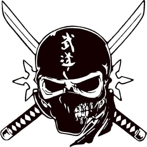 Personality Creativity SKULL NINJA Unique Vinyl Graphic Decal Car-styling Car Sticker Sunscreen Waterproof PVC 20cmX20cm