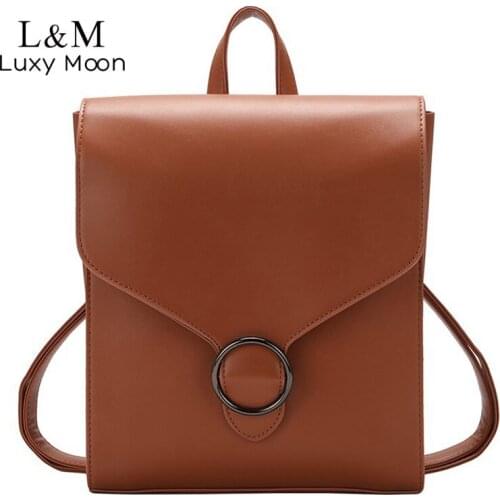 Vintage Women Backpack High Quality PU Leather Backpacks for Teenage Girls Female School Shoulder Bag Bagpack mochila XA933H