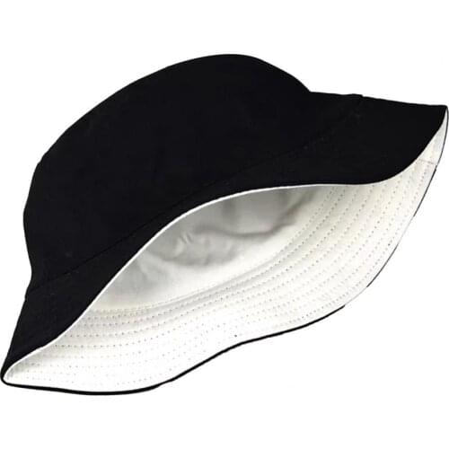 Summer Bucket Hat Sun Block Reversible Design Cotton Solid Color Solid Color Hat Outdoor Unisex