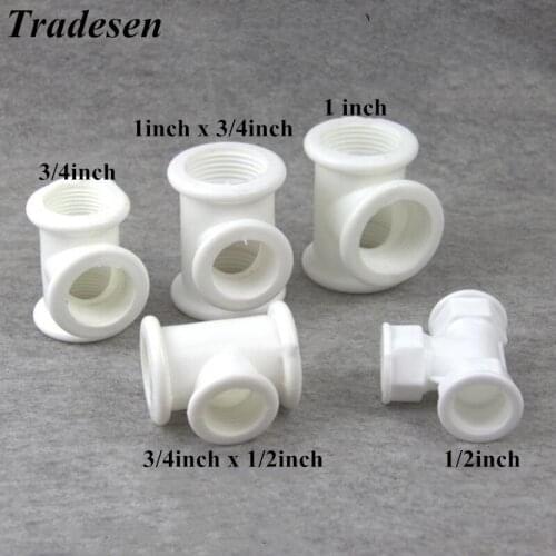 1pcs 1/2"~1" Female Thread PPR Plastic Tee Connector Garden Irrigation Reducing Tube Joints Kitchen Water Tap Pipe Fittings