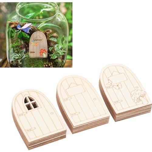 10pcs Mushroom Elf Doors Lovely Mini Fairy Door Garden Adornment Miniature Decoration for Park