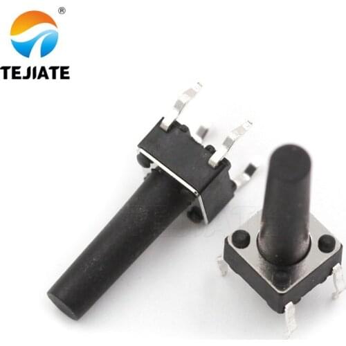 100PCS DIP Microswitch Tact Switch Press-button Switch Vertical Key Switch 6*6*14/15MM 4 Feet