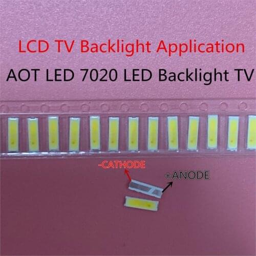 1000PCS AOT LED Backlight High Power LED 1W 3V 7020 55LM Cool white LCD Backlight for TV TV Application CM236-Q322-N