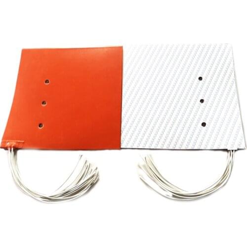 24V 500W 470*500*1.5mm Silicone Heat Bed for 3d printer adhesive 1 side 3 holes on pad 500mm lead wire