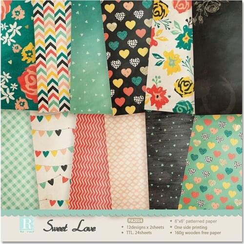 6'' 12pc Love Heart Scrapbooking Packs Paper Origami Art Scrapbook Paper Craft DIY Photo Album Background Pads Paper Card Making