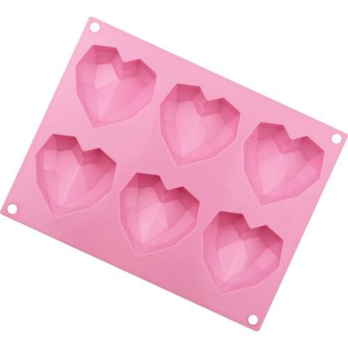 6/8 Holes Heart Shaped 3D Silicon Chocolate Jelly Candy Cake Bakeware Mold DIY Pastry Bar Ice Mould Baking Fondant Cupcake Tool