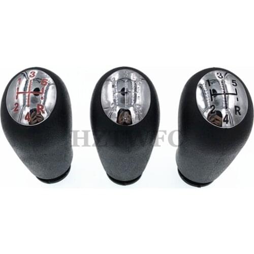 Free Shipping 5 Speed Car Gear Shift Knob Head Red Black Silver Line For RENAULT CLIO MK3 3 III MEGANE MK2 SCENIC MK2