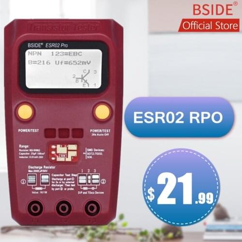 BSIDE ESR02PRO Digital Transistor SMD Components Tester Diode Triode Capacitance Inductance Multimeter Meter