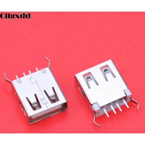 Cltgxdd 1PCS USB 2.0 Female Type A Curved Legs 4 Pin Connectors USB Connector Jack Tail Plug Sockect Terminals USB Female