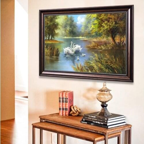 EECAMAIL Romantic Swan Modern Diamond Painting Full Drill Dining Room Painting Diy Diamond Embroidery Home Decor