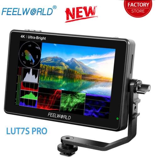FEELWORLD 4K HDMI 2200nits HDR Field Monitor LUT7S PRO 7 Inch DSLR Camera 3D LUT Touch Screen Waveform F970 External Power Kit