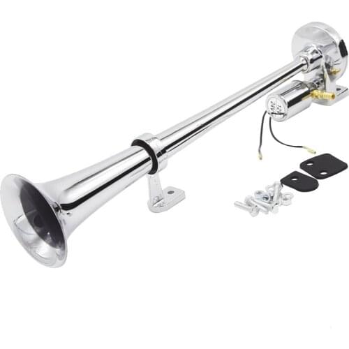 12V/24V Car Truck Van Boat Single Trumpet 18' Air Horn Kit 150db Fits for Car Truck Train SUV VAN Boat Motorcycle