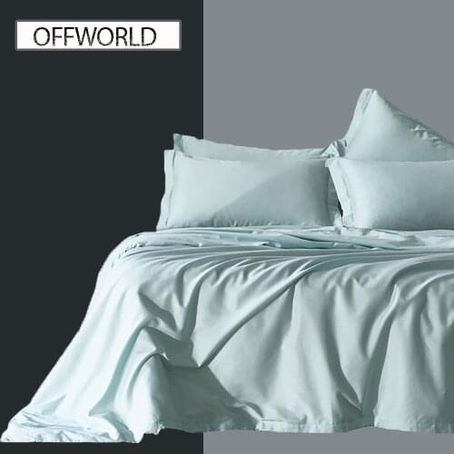 OFFWORLD 3PCS Set Solid Color Quilt Cover 100% Egyptian Cotton Comforters & Duvets king Size Bed Bedspread Bedding Set