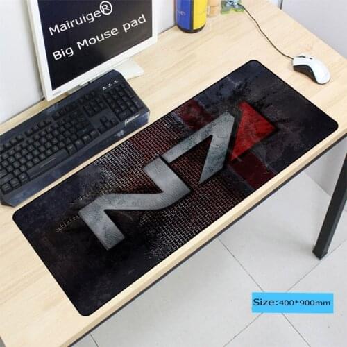 Mairuige Mass Effect N7 Logo Customized laptop Gaming Large Locking Edge mouse pad Mouse Keyboards Mat Mousepad for CSGO DOTA