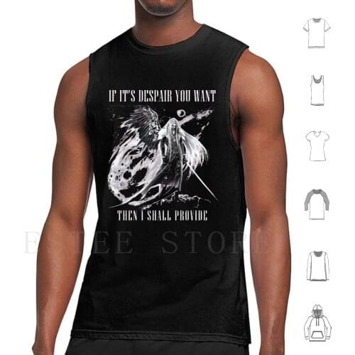 Sephiroth Ff7 The One Winged Angel Tank Tops Vest Cotton Cloud Strife Sephiroth Vivi Orinitier Vincent Valentin Zack Fair Ff7