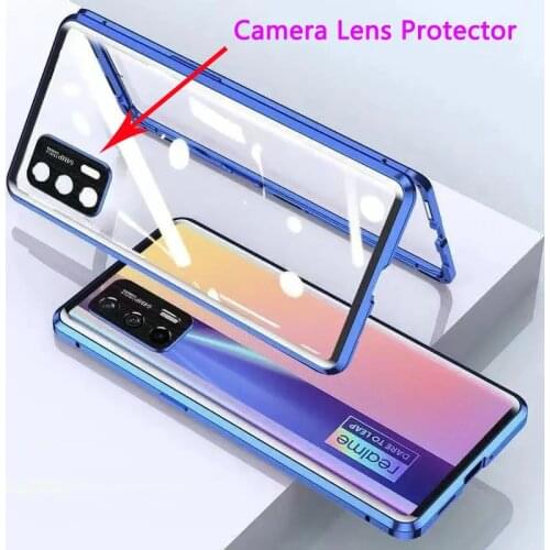 360 Cover Oppo Realme GT Metal Magnetic Flip Phone Case For Oppo Realme GT 5G Camera Lens Protector Glass Coque Real me GT Funda
