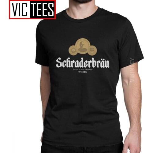 Schraderbrau Mens T Shirt Breaking Bad Hank Schrader Walter White Vintage T-Shirt Pure Cotton Unique Camisas Hombre
