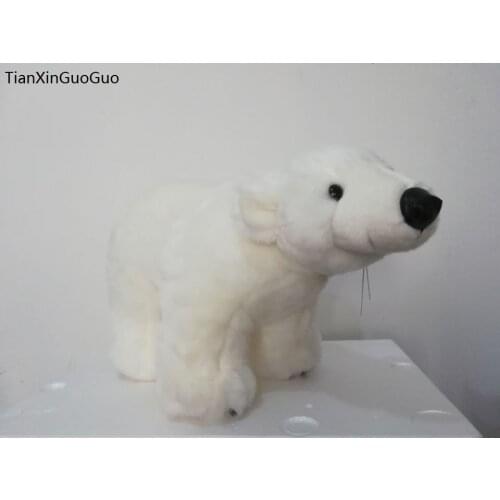 Stuffed toy large 42x25cm lovely white polar bear plush toy soft doll throw pillow birthday gift w2105