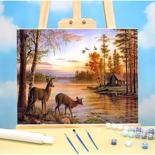 Nature Painting By Numbers Complete Kit Oil Paints 40*50 Picture By Numbers Photo Loft Wall Picture Kids Handiwork