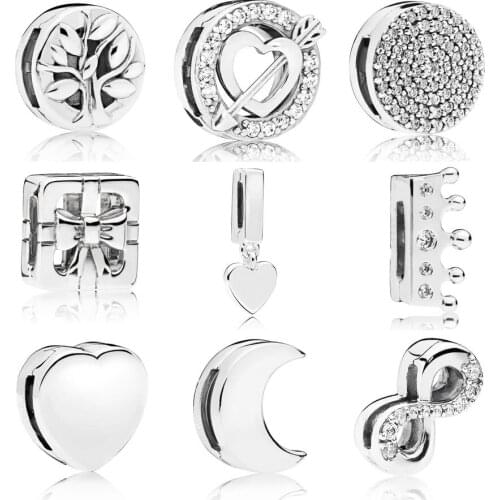 Real 925 Sterling Silver Reflexions Tree of Life Charm Fit pandora Reflexions Bracelet Dazzling Elegance Clip Charm DIY Jewelry