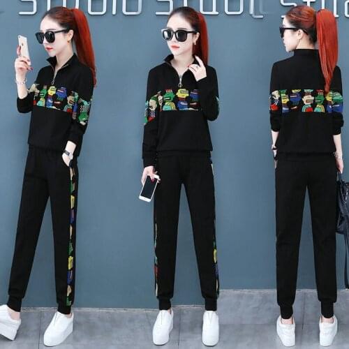 Autumn 2021 2 Piece Set Women Korean Fashion Thin Jacket and Leggings Pants Oversize Sweatpants Fall Plus Size Women Clothing