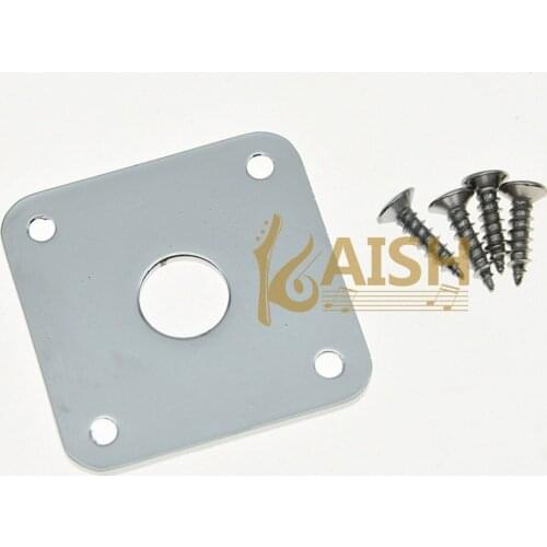 KAISH Flat Metal Jack Plate Square Jackplate for LP Chrome/Black