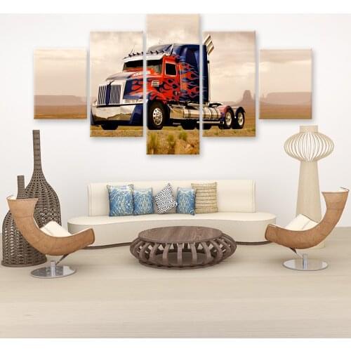 Movie Autobots OPTIMUS Poster 5 Pieces Canvas Paintings truck Car HD Prints Wall Art Living Room Home Decor Frame Picture Module